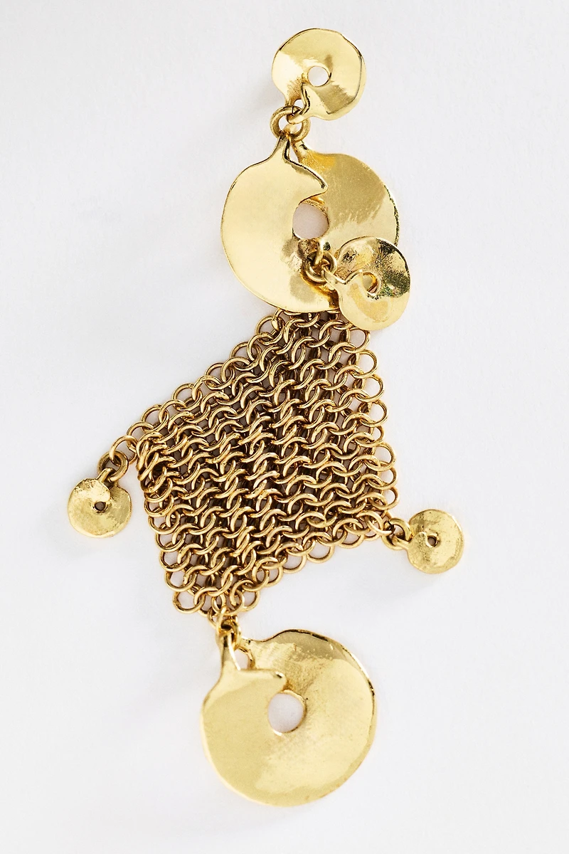 ALÉMAIS Atomic Chainmail Disc Drop Earrings
