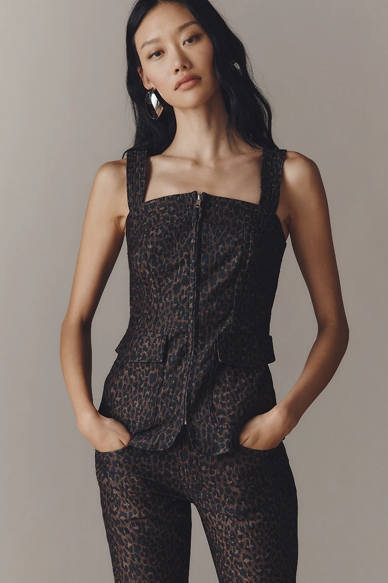 Pilcro Zip-Front Square-Neck Tank