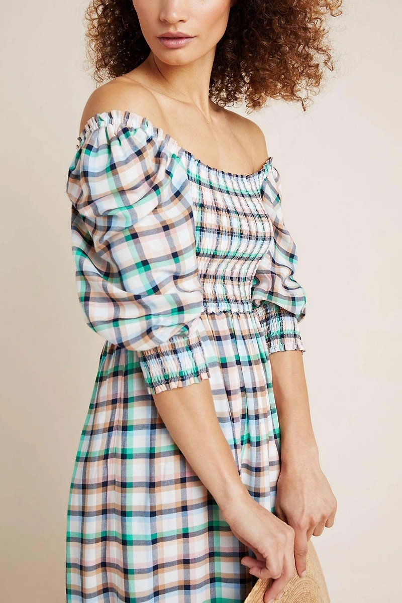 Maeve Cerie Smocked Maxi Dress