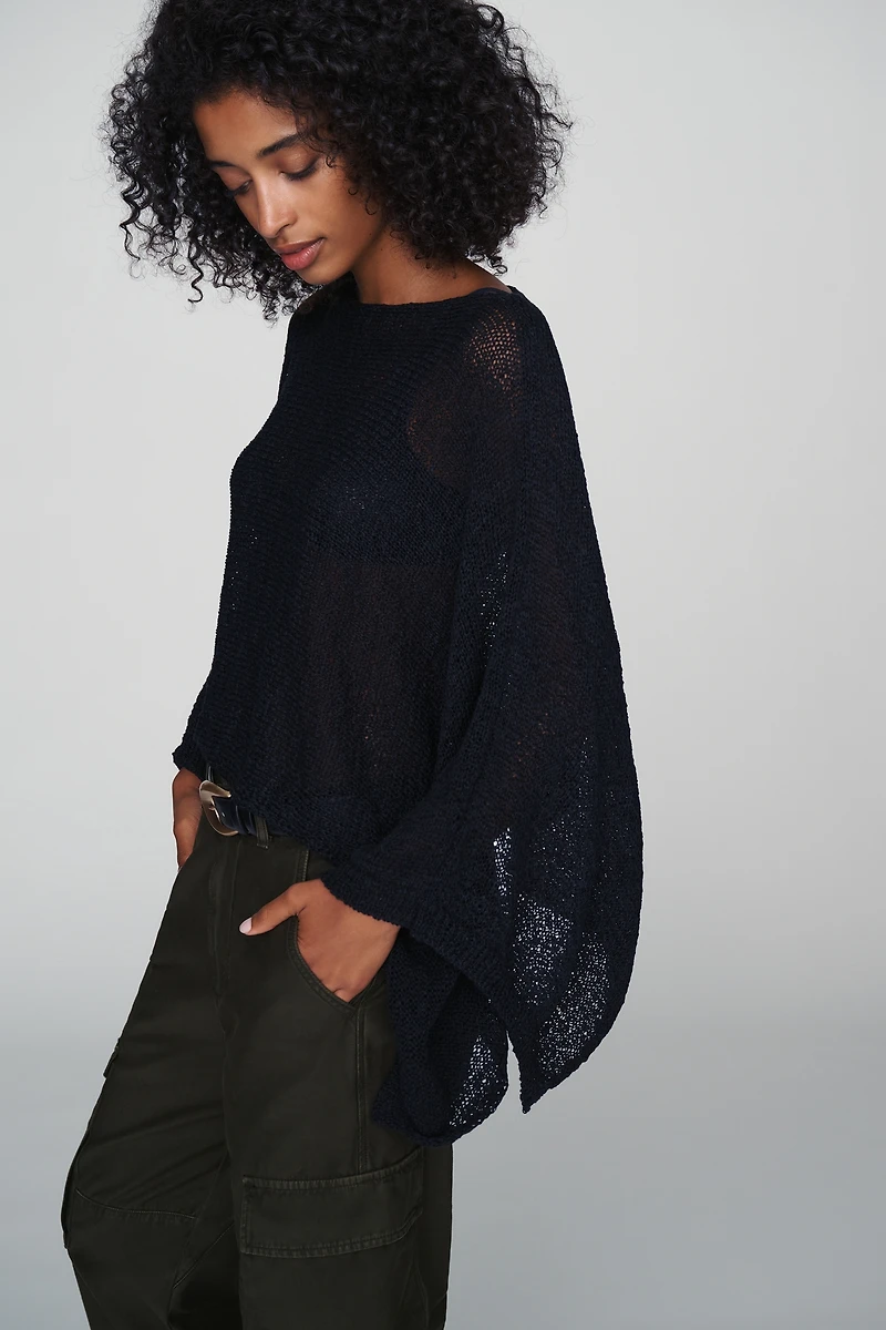 Gauze Knit Poncho