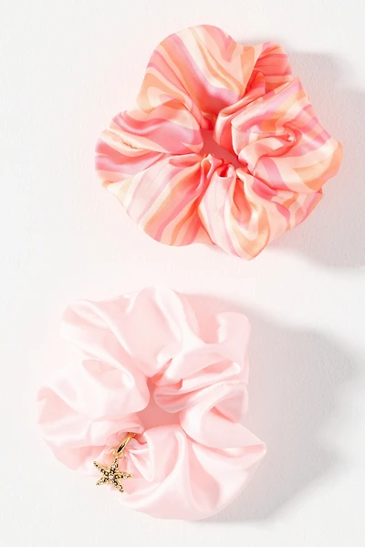 Frasier Sterling Satin Scrunchies, Set of 2