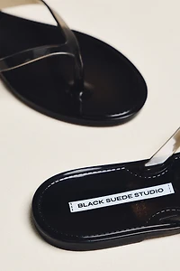 Black Suede Studio Jelly Thong Sandals