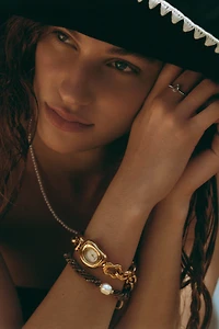 Twisted Bead Pearl Bracelet