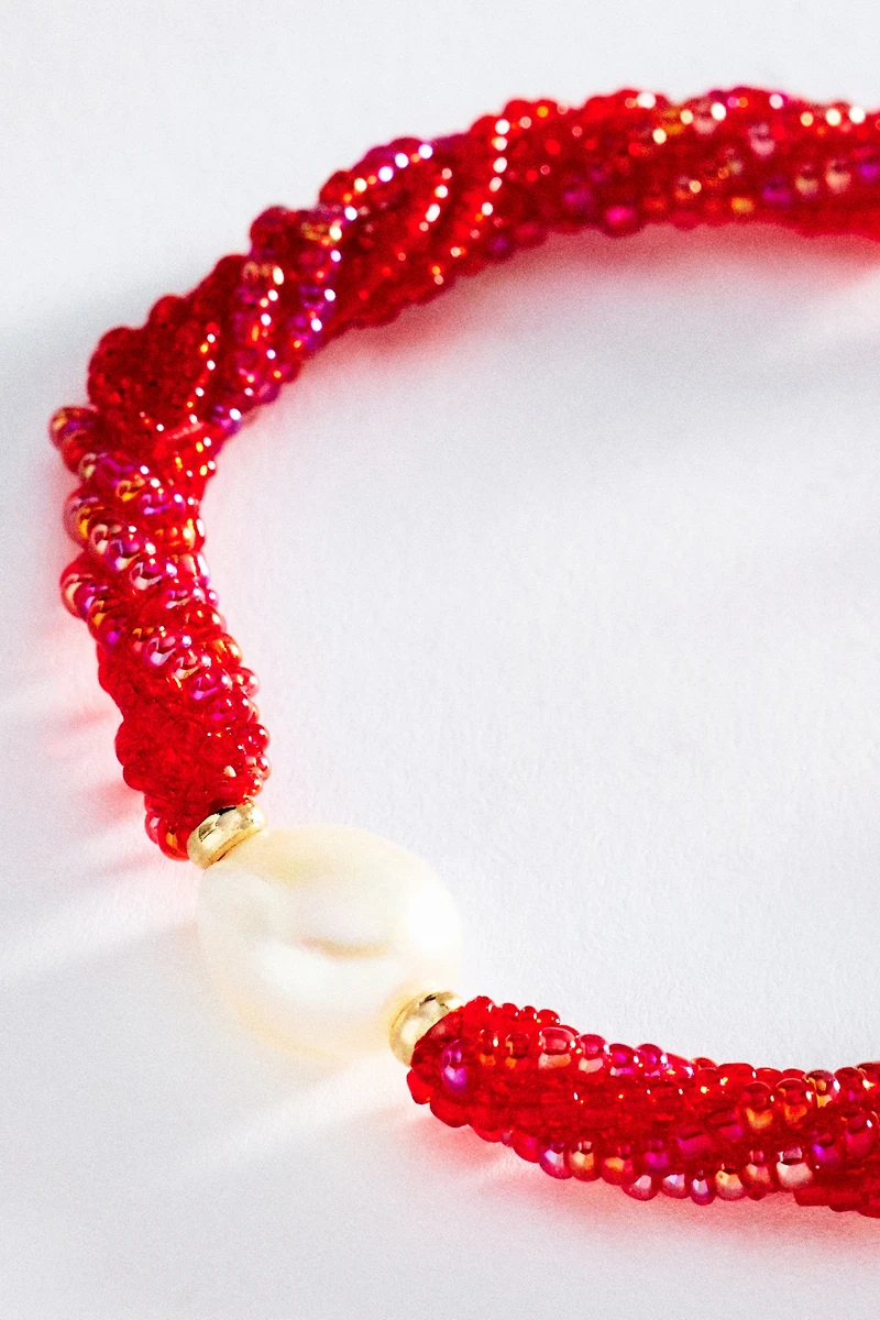 Twisted Bead Pearl Bracelet