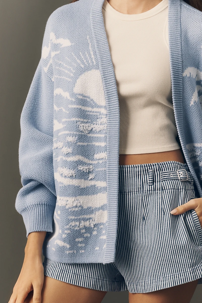 Bel Kazan Cotton Knit Landscape Cardigan