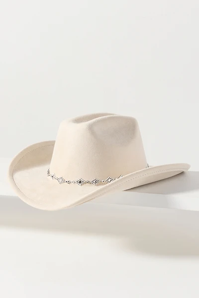 Faux Suede Studded Rancher Hat