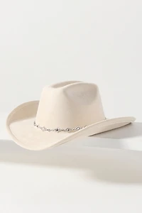 Faux Suede Studded Rancher Hat