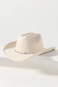 Faux Suede Studded Rancher Hat