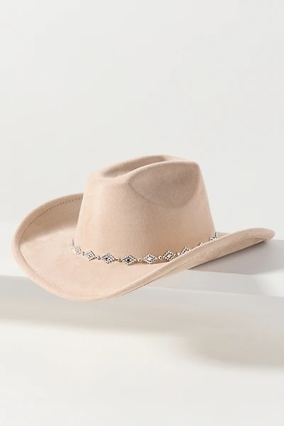 Faux Suede Studded Rancher Hat
