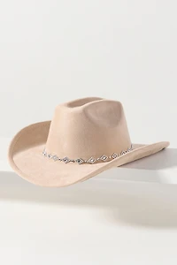 Faux Suede Studded Rancher Hat