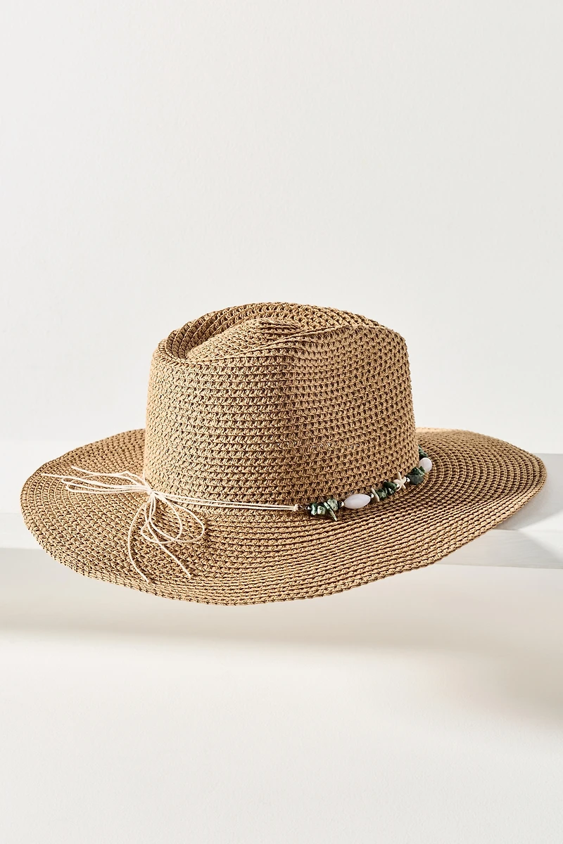 Tea Stained Beaded Rancher Hat