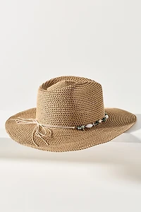 Tea Stained Beaded Rancher Hat