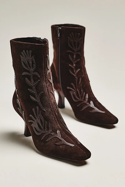 Maeve Leather Appliqué Ankle Boots