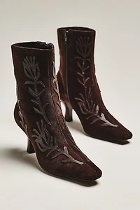 Maeve Leather Appliqué Ankle Boots