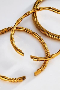 Textured Metal Bracelets, Set of 3