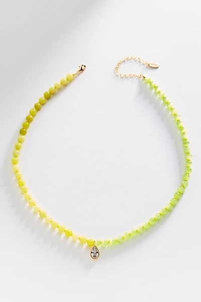 Colorblock Beaded Pendant Necklace