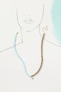Colorblock Beaded Pendant Necklace