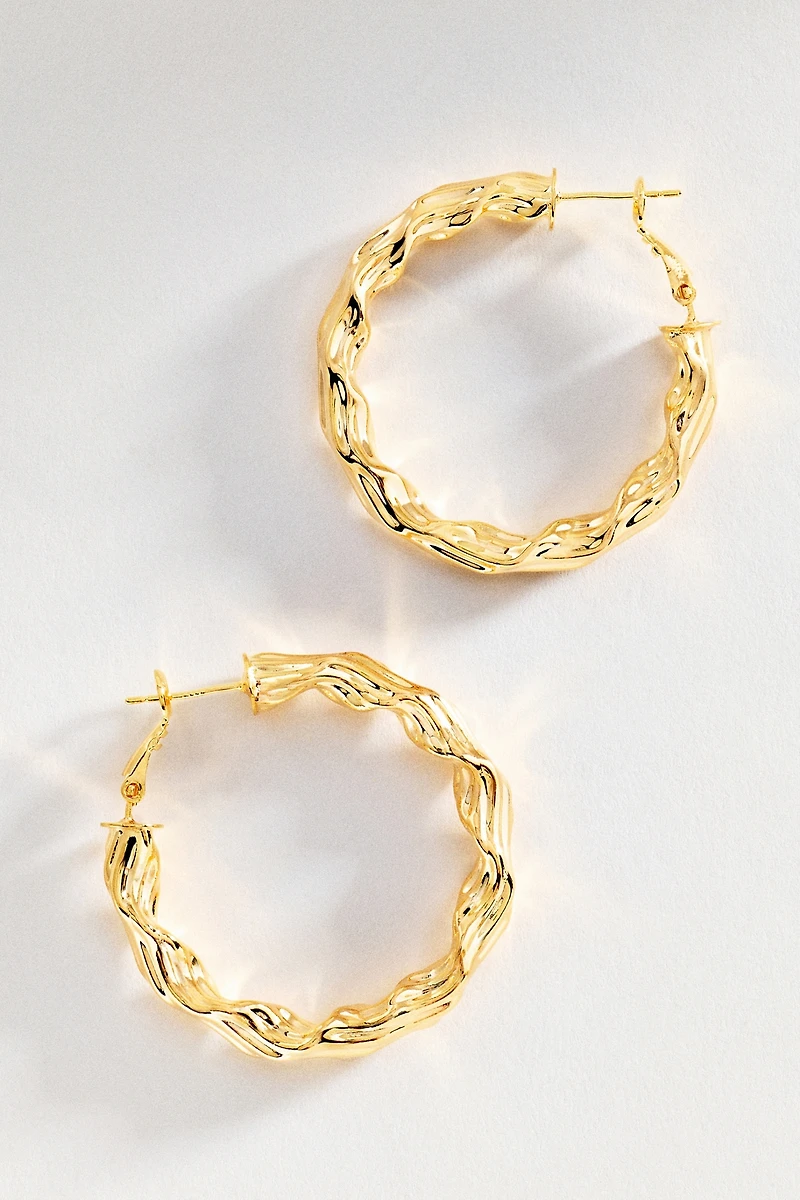 Wavy Textured Hoop Earrings