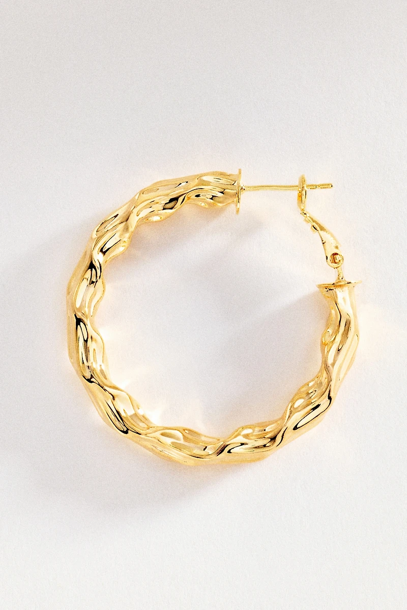 Wavy Textured Hoop Earrings