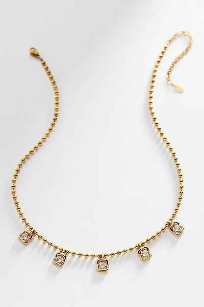 Staggered Bezel Gem Necklace
