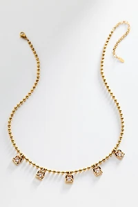 Staggered Bezel Gem Necklace