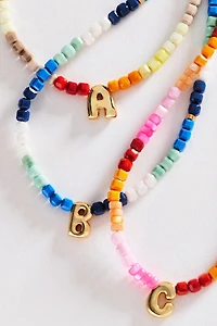 Colorful Beaded Initial Necklace
