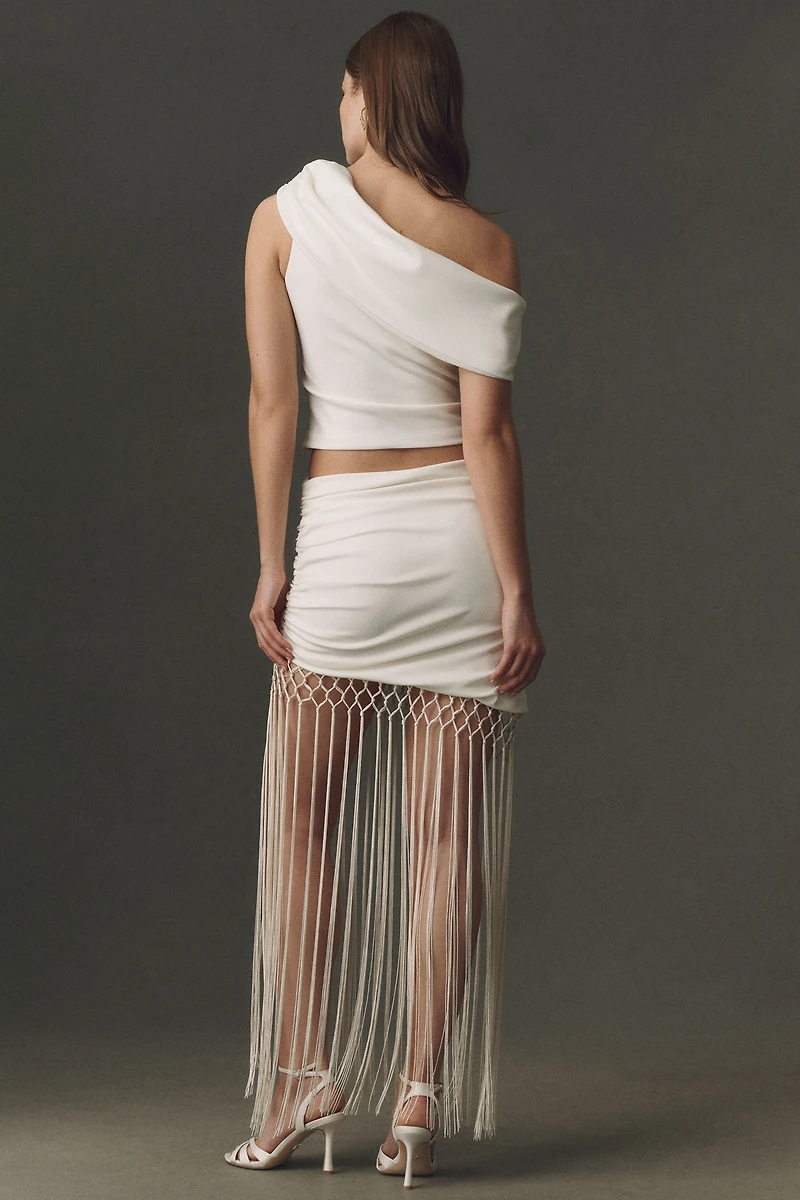 Delfi Collective Fringe Top and Mini Skirt Set