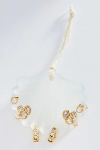 Summer Shell Crystal Earrings, Set of 3