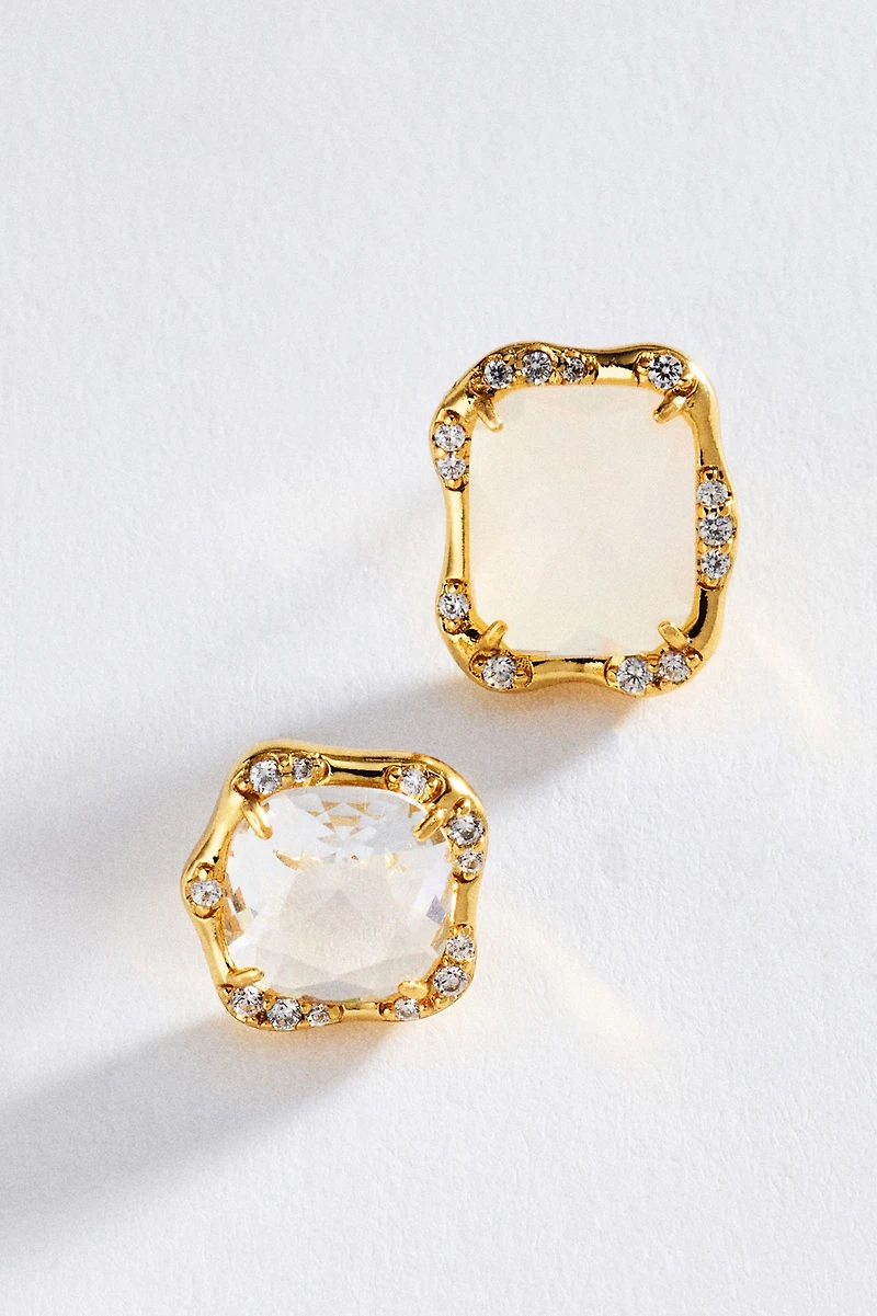 Stone Post Earrings, Set of 2