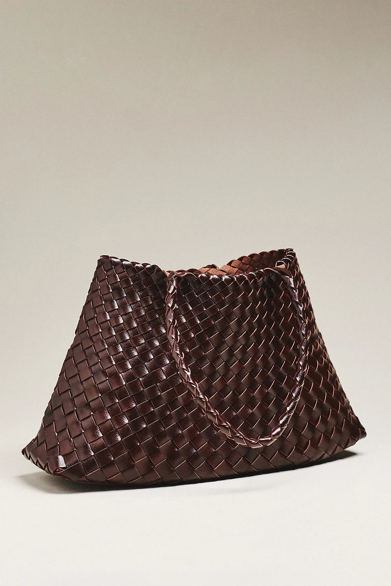 Calla Large Woven Satchel Bag