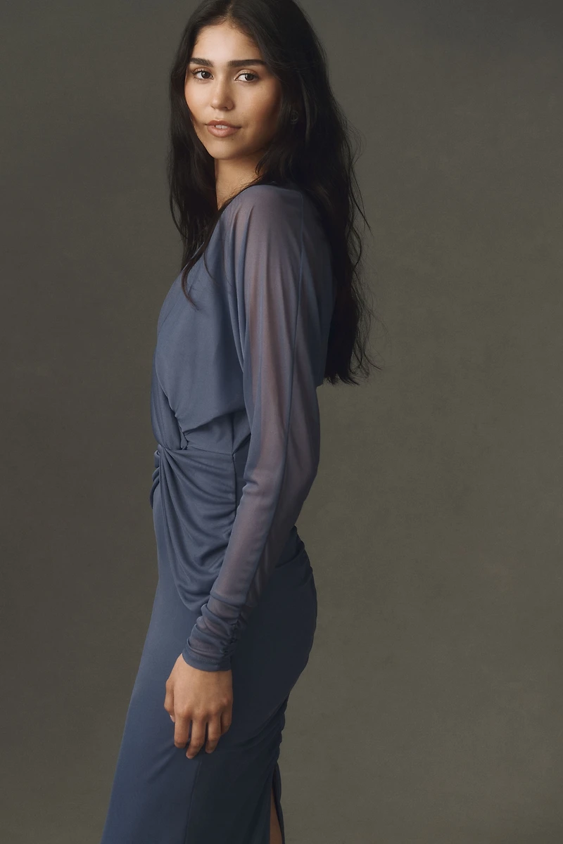 Black Halo Aurora Long-Sleeve Gown