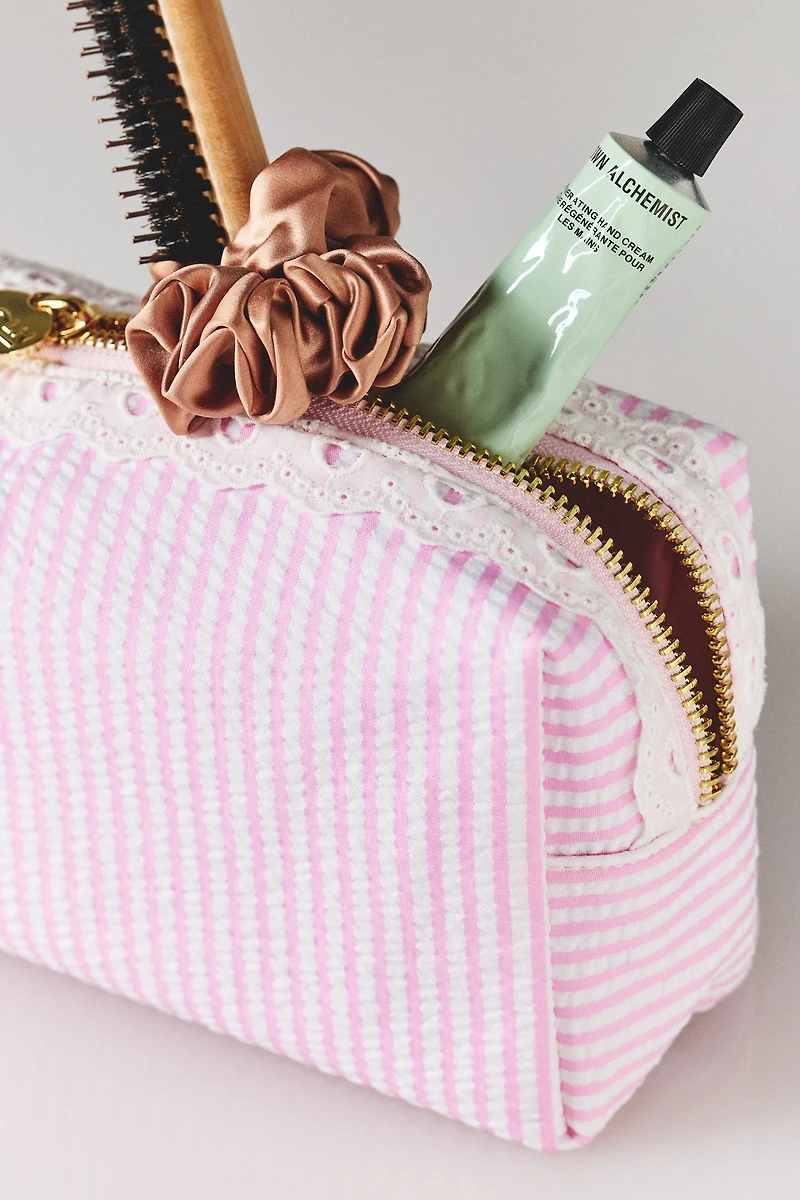 Stoney Clover Lane Small Seersucker Pouch