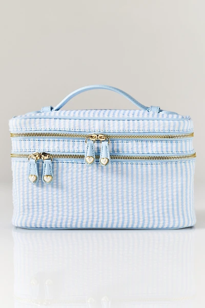 Stoney Clover Lane Seersucker Double Zip Cosmetic Bag