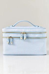 Stoney Clover Lane Seersucker Double Zip Cosmetic Bag