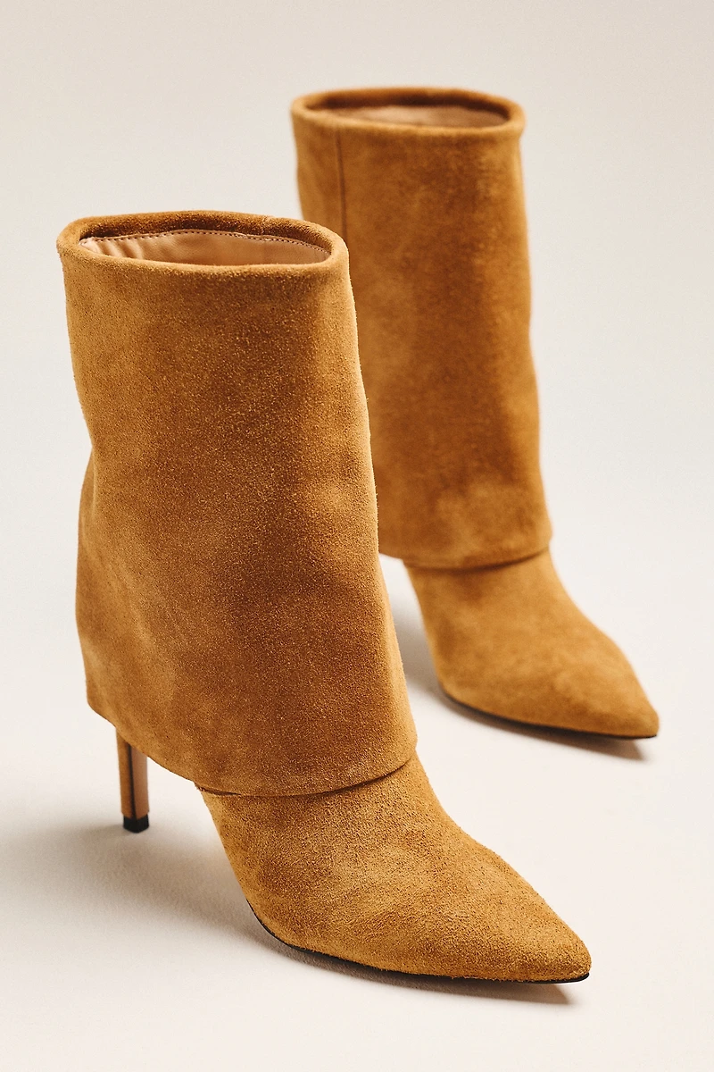 By Anthropologie Foldover Suede Ankle Boots