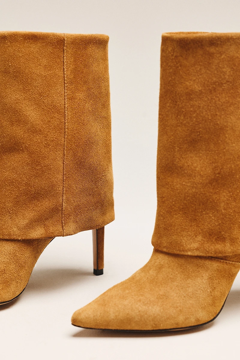 By Anthropologie Foldover Suede Ankle Boots