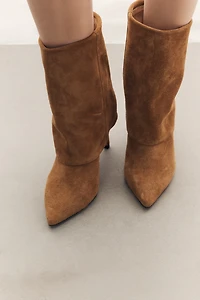 By Anthropologie Foldover Suede Ankle Boots