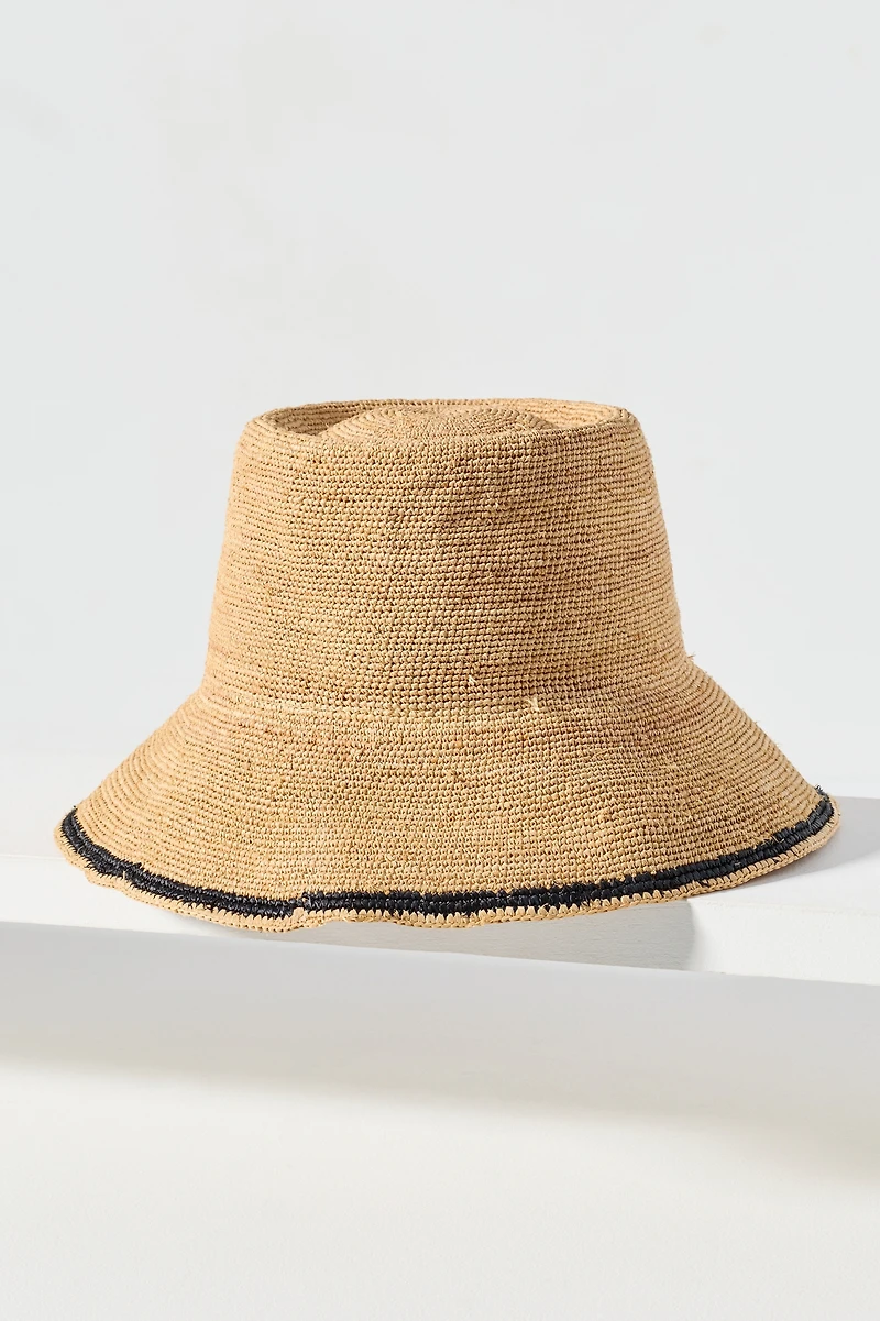 Hat Attack Stripe Raffia Bucket Hat