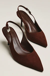Black Suede Studio Branca 65 Kitten Heels