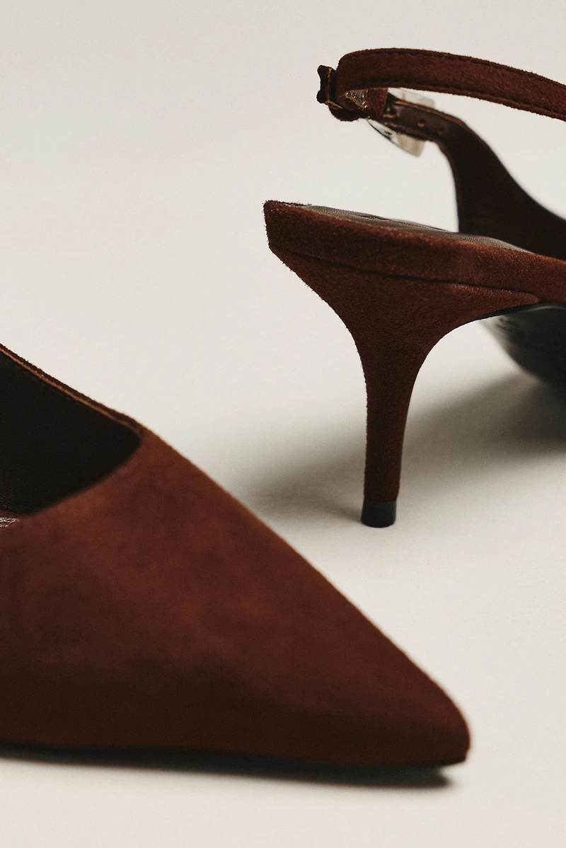 Black Suede Studio Branca 65 Kitten Heels