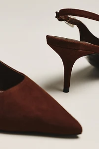 Black Suede Studio Branca 65 Kitten Heels