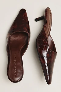 Black Suede Studio Riley 50 Kitten Heel Mules