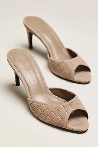 Black Suede Studio Jazz 70 Peep-Toe Mules
