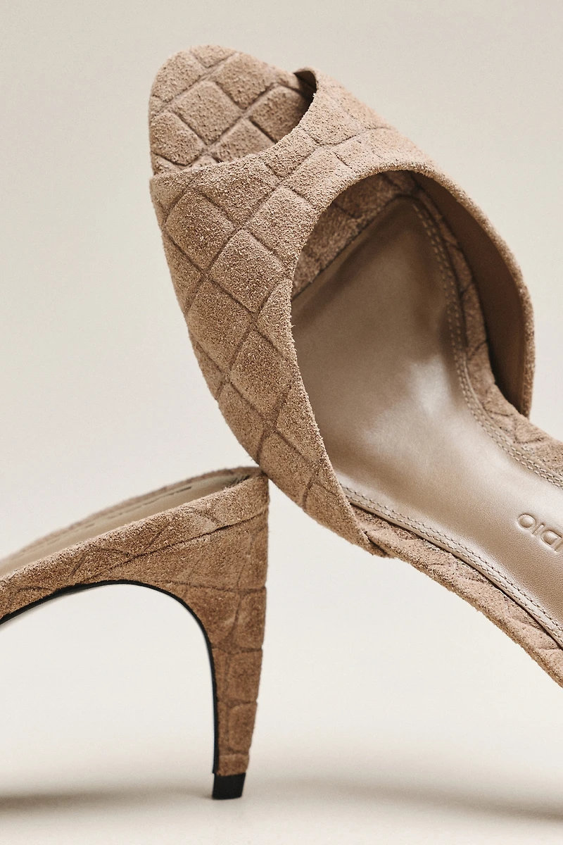 Black Suede Studio Jazz 70 Peep-Toe Mules