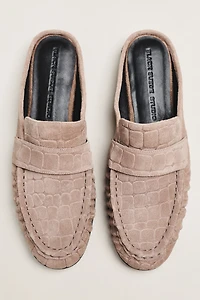 Black Suede Studio Gabby Loafer Mules