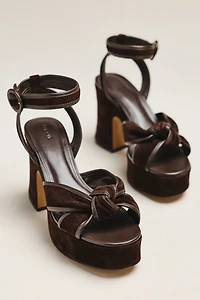 Maeve Knotted Suede Platform Sandals
