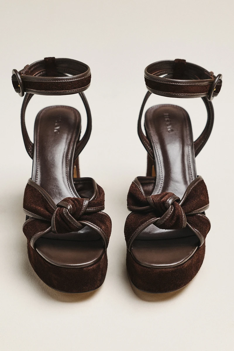Maeve Knotted Suede Platform Sandals