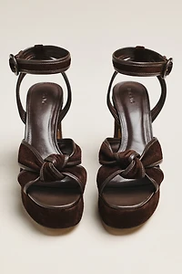 Maeve Knotted Suede Platform Sandals