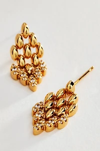 Textured Crystal Post Earrings