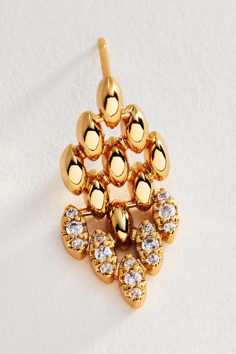 Textured Crystal Post Earrings